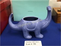 EARLY AMERICAN POTTERY DINOSAUR FIGURAL PLATTER