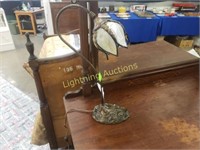 1930'S-40'S TULIP TABLE LAMP BRONZE TONE