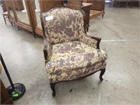 VINTAGE FLORAL UPHOLSTERED ARM CHAIR