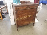 1920'S FIVE DRAWER CHEST WITH WOODEN CASTERS