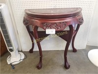 CARVED WOOD HALF MOON CHINESE TABLE