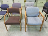 (4) Asst. Oak Framed Guest Chairs