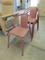 (4) Hauser Metal Frame Stacking Side Chairs