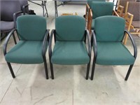 (3) La-Z-Boy Green Guest Chairs
