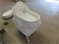 White Bassinet with Stand