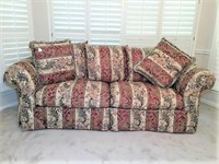 Rowe Floral Couch with Throw Pillows