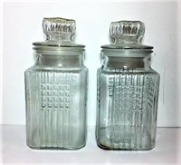 Two Koeze's Glass Cannisters