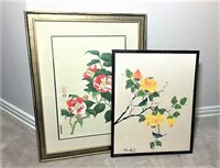 Asian Signed Floral Prints
