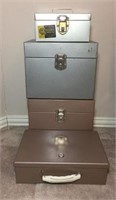 Four Metal Cash and File Boxes