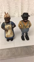 2 Black Americana Figurine Banks