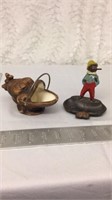 Two ash trays black Americana Figurines