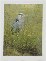 Robert Bateman's "Grassy Bank - Great Blue Heron"