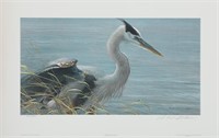 Robert Bateman's "Lunging Heron" Limited Edition P