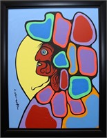Norval Morrisseau's "Chief With Headdress" Origina