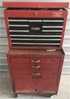 SEARS CRAFTSMAN TOOL CABINET ON CASTERS (FULL OF T