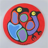 Norval Morrisseau's "Birds Connected Red" Original