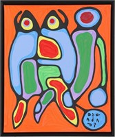 Norval Morrisseau's "Two Fish and Man Connected" O