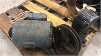 Electric motor in working condition and air