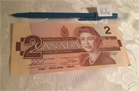 1986 CANADIAN $2 BILL