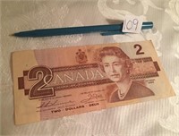 1986 CANADIAN $2 BILL
