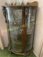 Round glass front curio cabinet