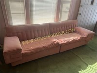 Very retro pink extra long couch