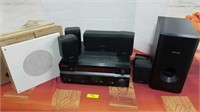 Pioneer receiver,  with 6 speakers, set of 3