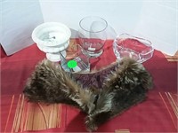 Modern Glass Vases, Vintage Fur Stoll, misc lot