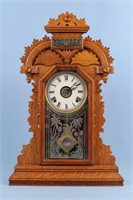 Ingraham 8 Day Oak Mantle Clock w/ Alarm
