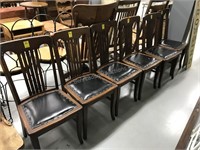 Six chairs with leather seats