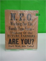 NFO No Hunting Cardboard Sign