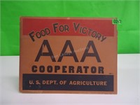 AAA Coop. Cardboard Sign