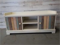 DISTRESSED WOOD BENCH CABINET - 42.25"L x 15.5"D