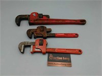 3 Pipe Wrenches Monkey Wrench