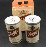 Salt & Pepper - Vintage Schlitz wtih Holder