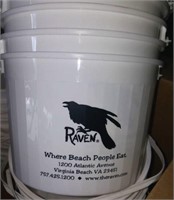 White Beer Buckets w/ Raven Logo