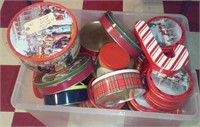 Big tub of nice Christmas tins