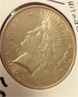 1923 Peace silver dollar XF