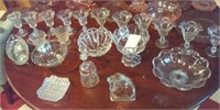 21 pcs crystal glassware etched pressed etc