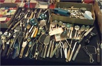 huge lot of silverware, serving utensils, etc