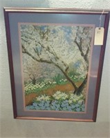 large framed floral print