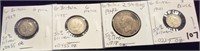 4 old world silver coins from Gr Britain 1929-1945