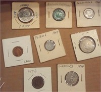 8 old foreign coins 1896 to 1964