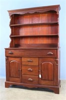 Solid Cherry Hutch with Plate Rack Top
