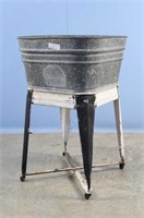 1930's - 1940's Metal Washtub on Stand