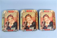 Three 1950's Coca Cola Trays