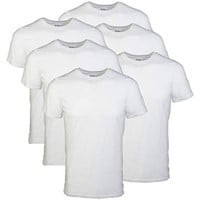 Gildan Men's LG Crew T-Shirt 6 Pack, White