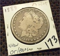 1889 NEW ORLEANS Morgan silver dollar G-VG