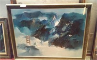 Lg oil painting by Danny Lee signed landscape