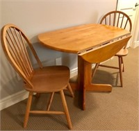 Oak Table and 2 Chairs